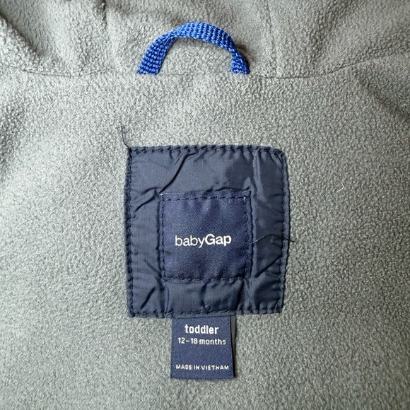 GAP Navy Down Puffer Coat 12-18 months - Picture 3 of 8